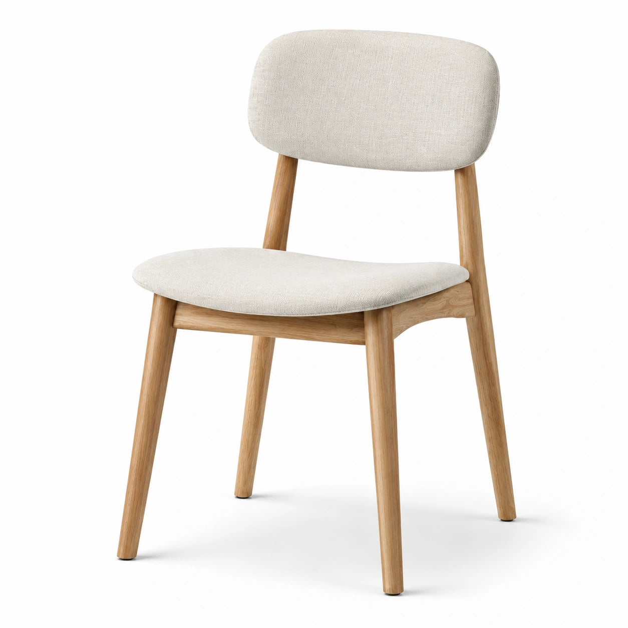 Esszimmerstuhl Eiche Polyestergewebe Beige