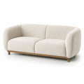 3-Sitzer Sofa Bouclé Holz Beige 200x90x75 cm