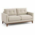 2-Sitzer Sofa Beige Stoff Eiche Walnuss 200cm