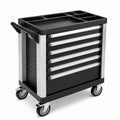 Werkzeugwagen aus Stahl mit 7 Schubladen, Schwarz/Silber