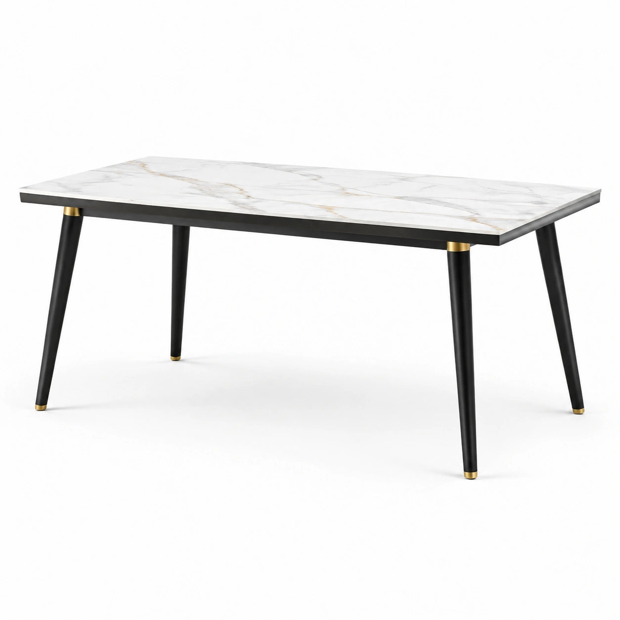 Rechteckiger Marmor-Esstisch mit Metallbeinen 120x60x75cm