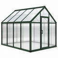 Aluminium Gewächshaus mit Polycarbonatplatten 250x190x195 cm Grün