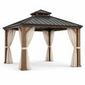 Gartenpavillon Holz mit Aluminiumdach Dunkelgrau 400x300x300 cm