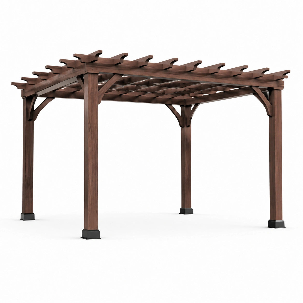 Holzpergola Rechteck Braun 300x400x230 cm