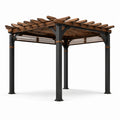 Gartenpergola aus Kiefernholz und Stahl 300x300 cm Braun/Schwarz